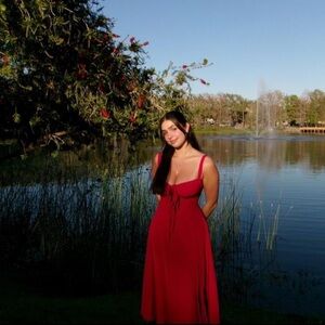 Elegant corset red maxi dress